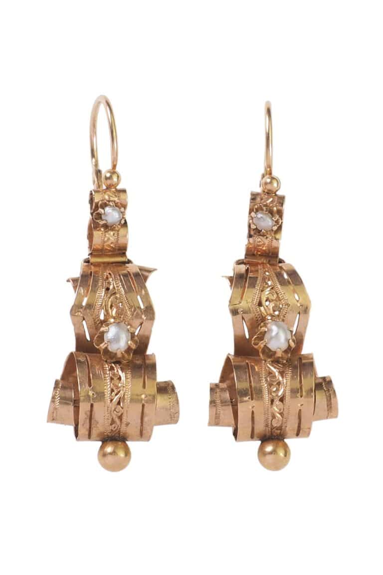 Ohrringe mit perlen aus 18 Karat Gold