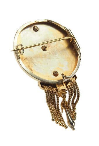 Um 1865 - 15 ct. Gold Brosche mit Naturperlen England – Bild 5