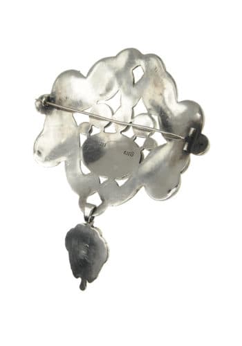 Um 1900 - 830er Silber Jugendstil Brosche signiert Georg Albert Halling Dänemark – Bild 6