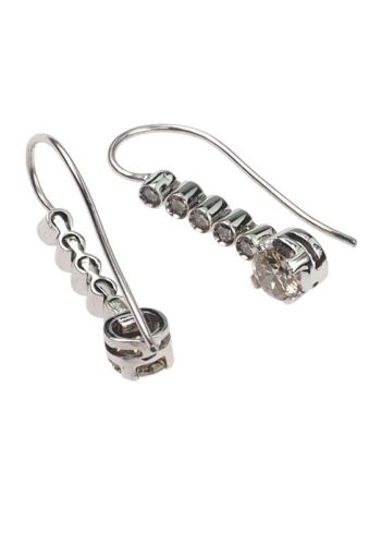 ** VERKAUFT ** Um 1960 - 18 ct. Gold Ohrringe mit zimtfarbenen & weißen Diamanten – Bild 5