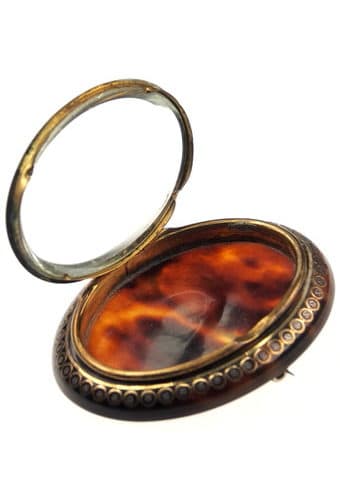 Um 1850 - Ecaille Medaillon & Brosche, Viktorianisch – Bild 4