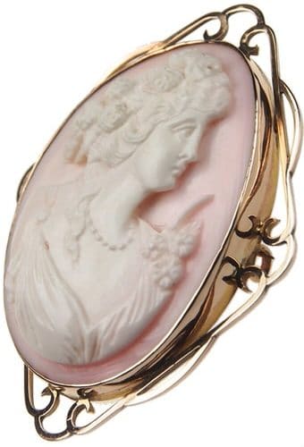 Um 1870 - Kamee Brosche Tiefseemuschel – Bild 3