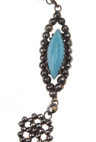 Um 1860 - Cut Steel Set Collier & Ohrringe England – Bild 5