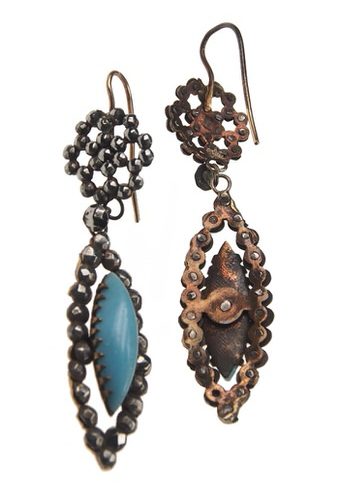 Um 1860 - Cut Steel Set Collier & Ohrringe England – Bild 7