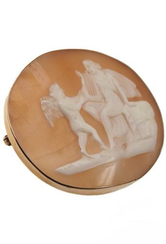 Um 1860 - Kameebrosche Muschel, viktorianisch – Bild 3