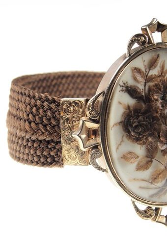 Datiert 1848 - 18 ct. Gold Memorial Armband mit Haarbild England – Bild 3