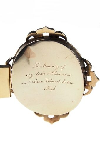 Datiert 1848 - 18 ct. Gold Memorial Armband mit Haarbild England – Bild 6