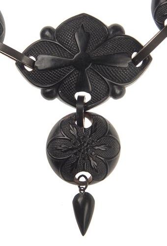 Um 1870 - Vulkanit Collier mit Vulkanitkamee Victorian England – Bild 5