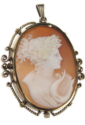 Um 1860 - Kamee Anhänger Muschel Historismus England – Bild 3