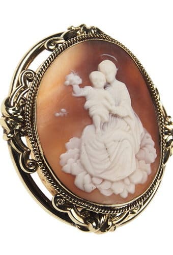 Um 1870 - Muschelkamee Brosche, viktorianisch – Bild 3