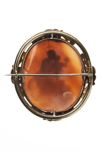 Um 1870 - Muschelkamee Brosche, viktorianisch – Bild 5