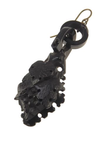 Um 1860 - Jett Ohrringe Victorian England – Bild 3