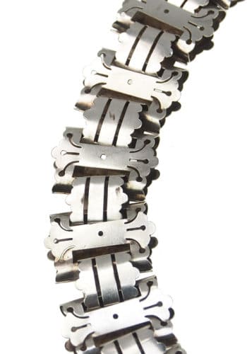 Um 1880 - Sterling Silber Collier & Medaillon, handgraviert, viktorianisches England – Bild 5