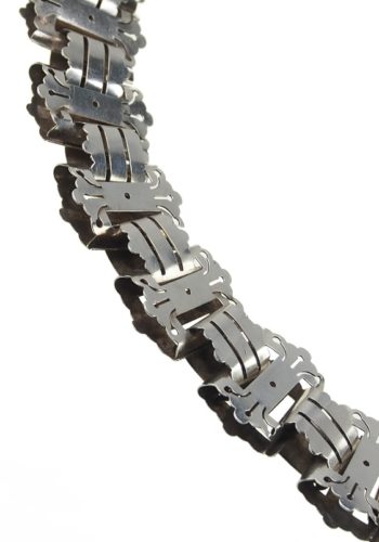 Um 1880 - Sterling Silber Collier & Medaillon, handgraviert, viktorianisches England – Bild 6