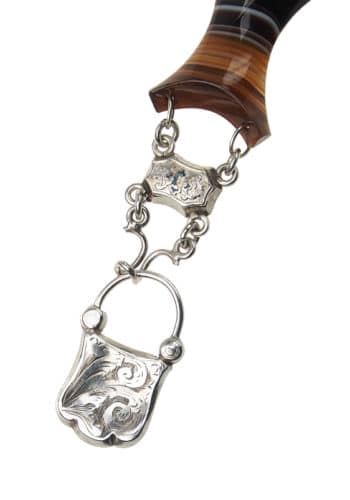 Um 1870 - Sterling Silber / Achate Armband Pebblesschmuck Victorian Schottland – Bild 3