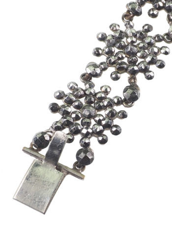 Um 1850 - Cut Steel Armband mit schwarzem Vauxhall-Glas, aus dem viktorianischen England – Bild 4