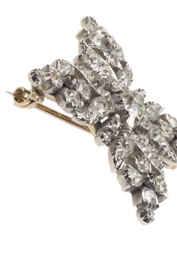 Um 1830 - 18 ct. Gold & Silber Brosche mit Diamanten, aus dem Georgian England – Bild 4