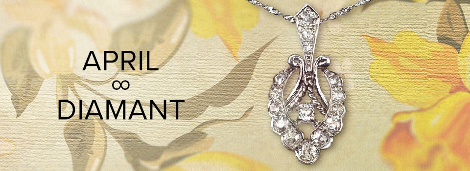 Geburtsstein für April: antike Diamant-Halskette