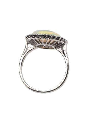 ** VERKAUFT ** Um 1950 - Platinring mit atemberaubendem Opal – Bild 4