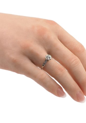 ** VERKAUFT ** Um 1930 - Platin Ring / Verlobungsring mit Diamant Solitaire, aus dem Art déco England – Bild 5