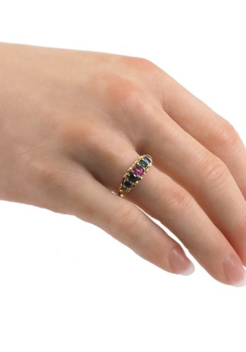 ** VERKAUFT ** Um 1850 - Viktorianischer "DEAREST" Ring aus 15 ct. Gelbgold – Bild 5