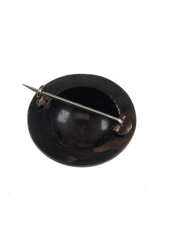 Um 1850 - Viktorianische Piqué Brosche mit Goldauflage – Bild 3