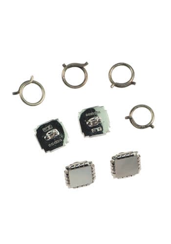 Datiert 1953 - Frackset in der Originalbox, 9 ct. Weißgold & Perlmutt, Birmingham England – Bild 5