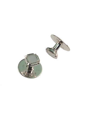 Datiert 1953 - Frackset in der Originalbox, 9 ct. Weißgold & Perlmutt, Birmingham England – Bild 6