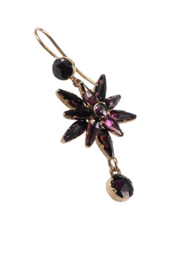 ** VERKAUFT ** Um 1880 - Niederländische 18 ct. Gold Ohrringe, mit geschlossen gefassten Almandinen – Bild 4