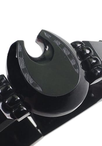 Um 1880 - Englisches Whitby-Jett Armband, aufgezogen auf Gummiband – Bild 3