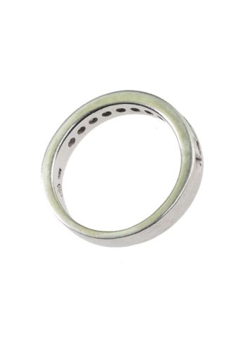 Um 1970 - 18 ct. Gold Halfhoop Verlobungsring aus Frankreich, mit 11 Diamanten im Prinzessschliff – Bild 4