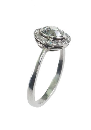 ** VERKAUFT ** Um 1920 - Französischer 18 ct. Gold Art déco Verlobungsring, mit Diamanten – Bild 3