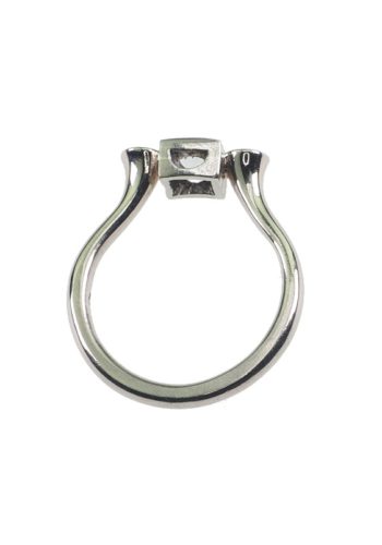 Um 1970 - 18 ct. Weißgold Ring / Verlobungsring mit drei Brillanten – Bild 4