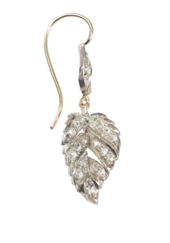 ** VERKAUFT ** Um 1900 - 15 ct. Gold Ohrringe mit Diamanten, aus dem Edwardian England – Bild 4