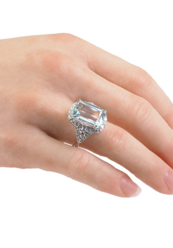 ** VERKAUFT ** Um 1980 - 18 ct. Gold Aquamarinring aus England – Bild 5