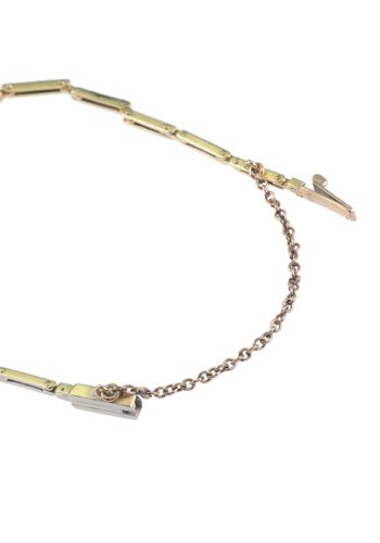 ** VERKAUFT ** Um 1920 - Art déco Armband mit Diamanten & Saphire im Baguetteschliff – Bild 5