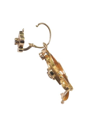 Um 1865 - Schmuckset bestehend aus Anhänger/Brosche und "Night+Day" Ohrringen, Französisch – Bild 6