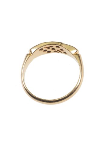 ** VERKAUFT ** Datiert 1906 - 18 ct. Goldring mit sechs Peridots & einem Diamanten – Bild 4