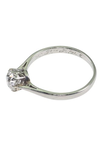 Datiert 1957 - Diamant Solitär Verlobungsring aus Platin – Bild 5