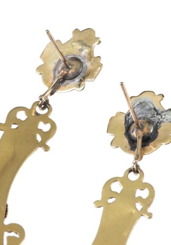 Um 1870 - Viktorianische 15 ct. Goldohrringe mit Türkisen, England – Bild 6