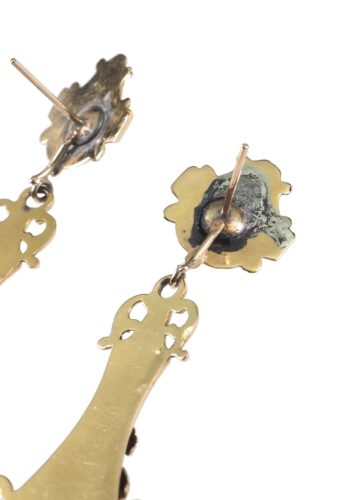 Um 1870 - Viktorianische 15 ct. Goldohrringe mit Türkisen, England – Bild 7