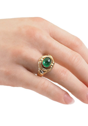 ** VERKAUFT ** Um 1900 - Jugendstil Smaragdring aus Deutschland "Schlangendesign" – Bild 5