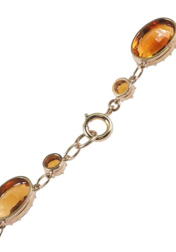 ** VERKAUFT ** Um 1890 - Spätviktorianisches Goldcollier mit 27 Citrinen – Bild 6