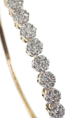 ** VERKAUFT ** Um 1960 - 14 Karat Goldarmreif mit Diamanten, aus Deutschland – Bild 4