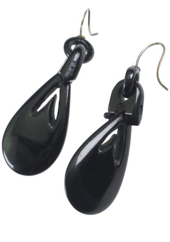 Um 1870 - Whitby-Jett Ohrringe aus dem viktorianischen England – Bild 4