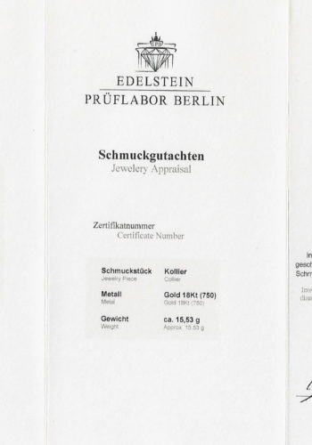 ** VERKAUFT ** Um 1960 - Diamantcollier aus 18 Karat Gold, inklusive Edelsteinzertifikat! – Bild 10