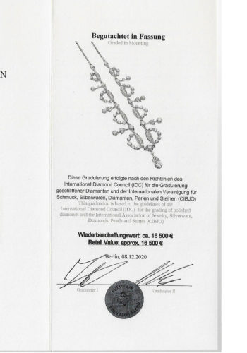 ** VERKAUFT ** Um 1960 - Diamantcollier aus 18 Karat Gold, inklusive Edelsteinzertifikat! – Bild 8