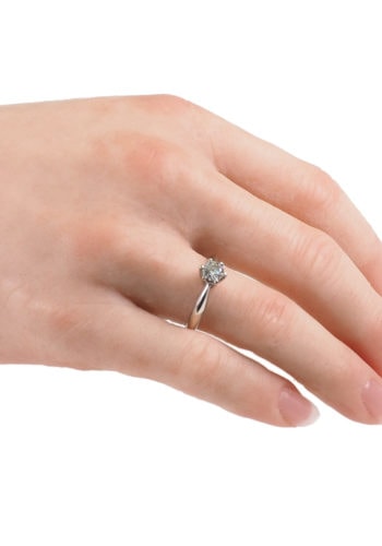 Datiert 1960 - 18 Karat Gold Solitär Diamantring / Verlobungsring – Bild 4