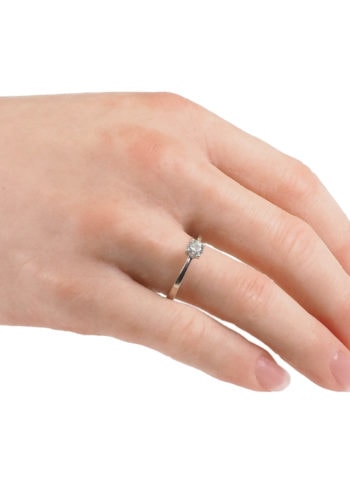 Um 1970 - Brillant Solitärring / Verlobungsring aus 18 Karat Gold – Bild 4