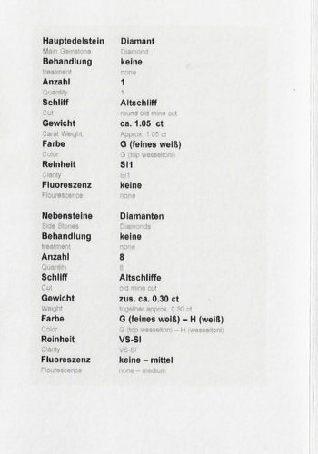 Um 1970 - Platin Diamantring / Verlobungsring mit Edelsteinzertifikat – Bild 8